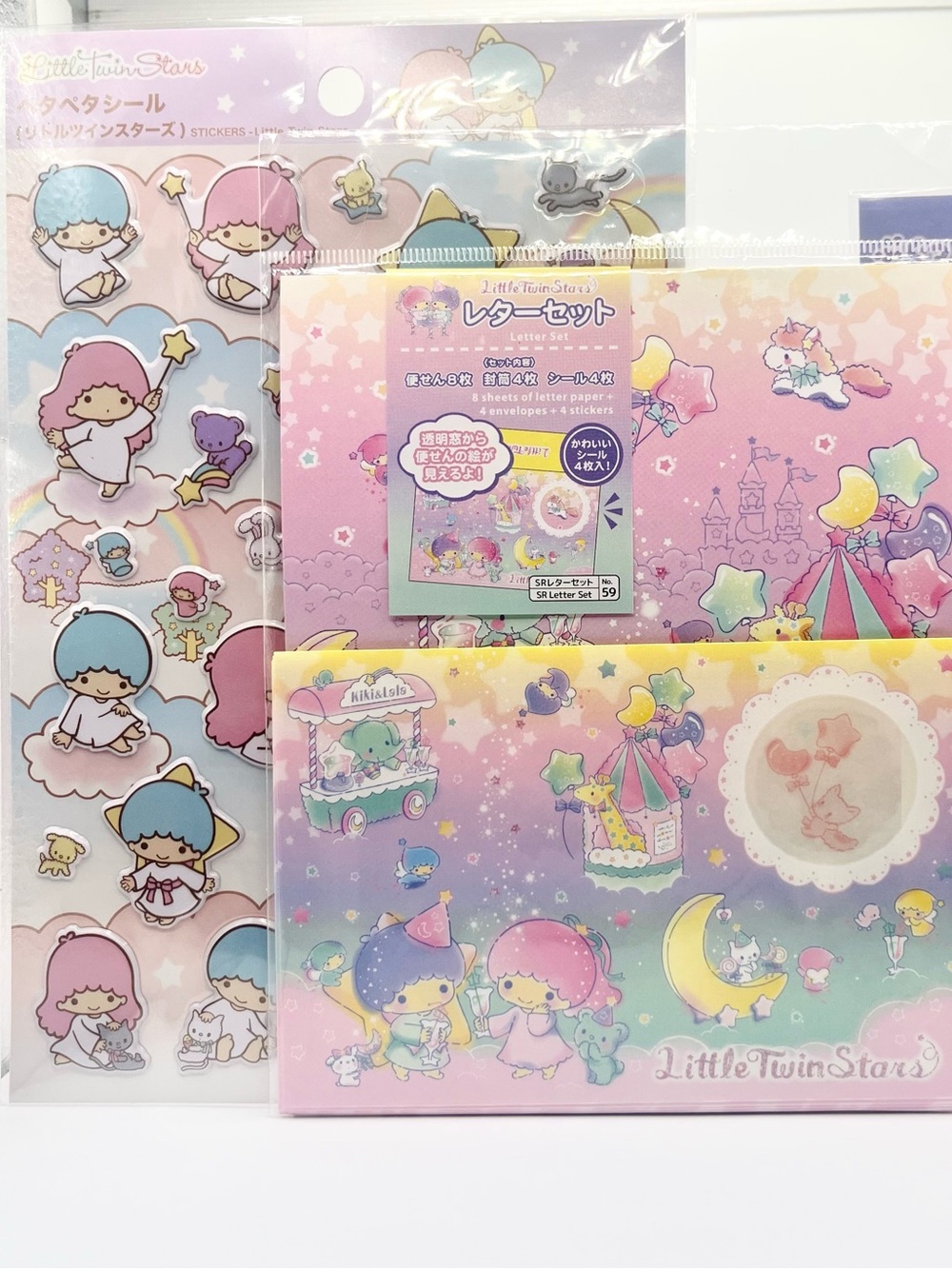 Sanrio Little Twin Stars Pastel Pink Purple Blue Letter Set